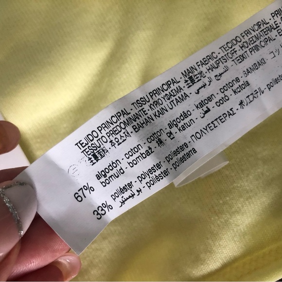 Zara Yellow Top Made of Flocked Cotton - Picture 6 of 8